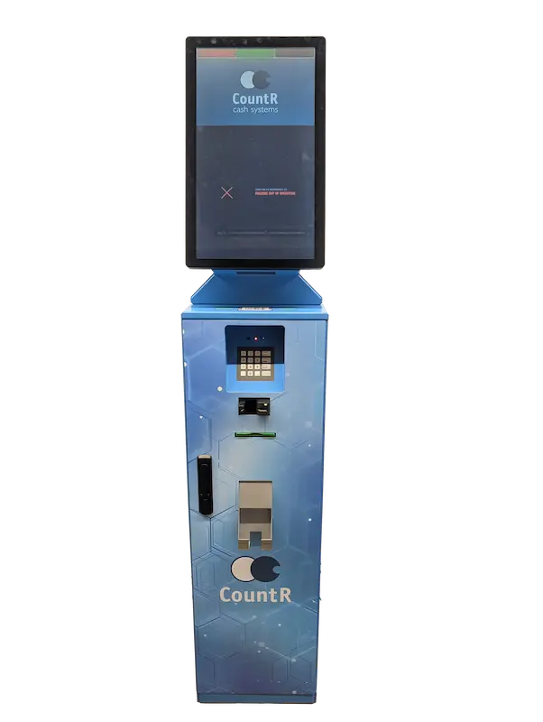 CountR CashIO Bronze cash redemption kiosk front view