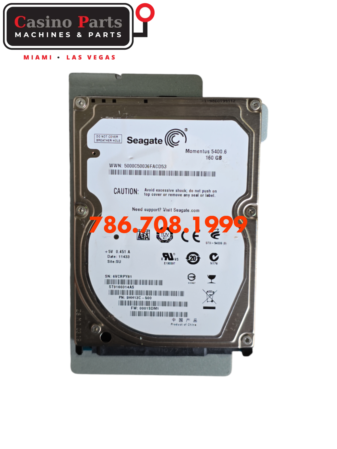 Igt Cristal Curve Hdd Segate 160 G Used Hdd