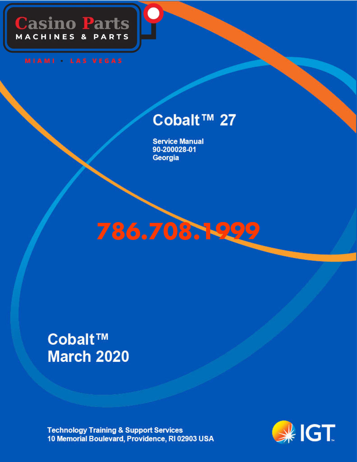 IGT Cobalt 27 Service Manual Manuals (Digital Download)