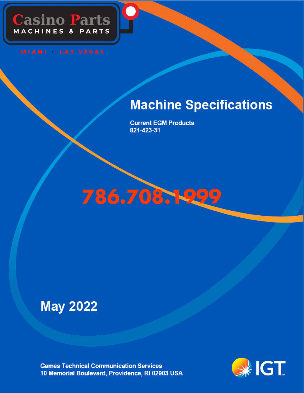 IGT -Electrical MachineSpecifications EGM Manuals (Digital Download)