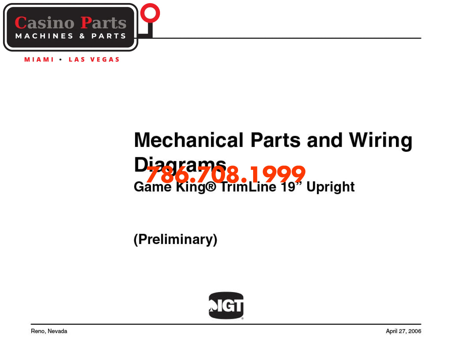Game King 19-TRIMLINE-Mechanical Parts and Wiring Diagram-pdf Manuals (Digital Download)