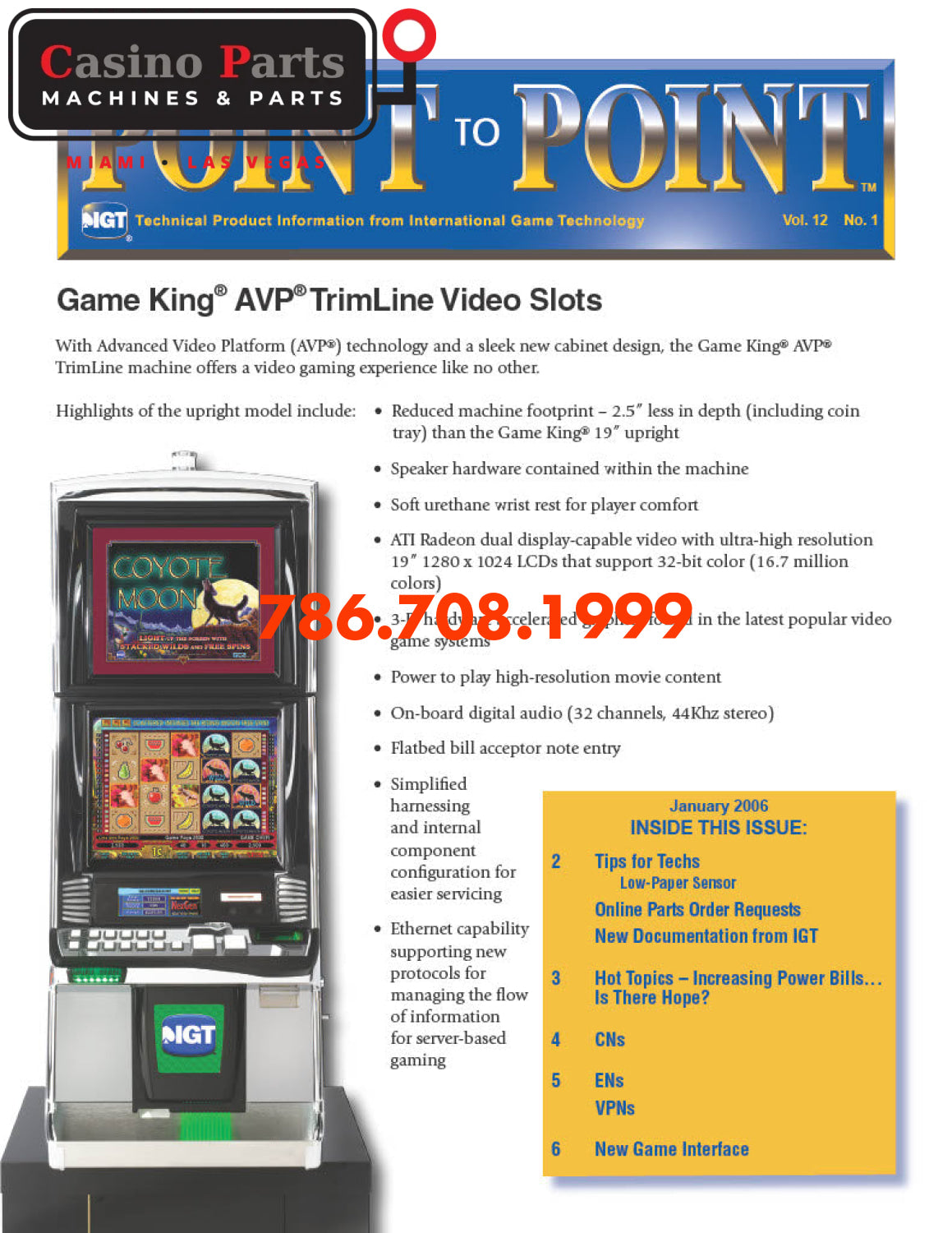 IGT Game King® AVP® TrimLine Video Slots Manuals (Digital Download)