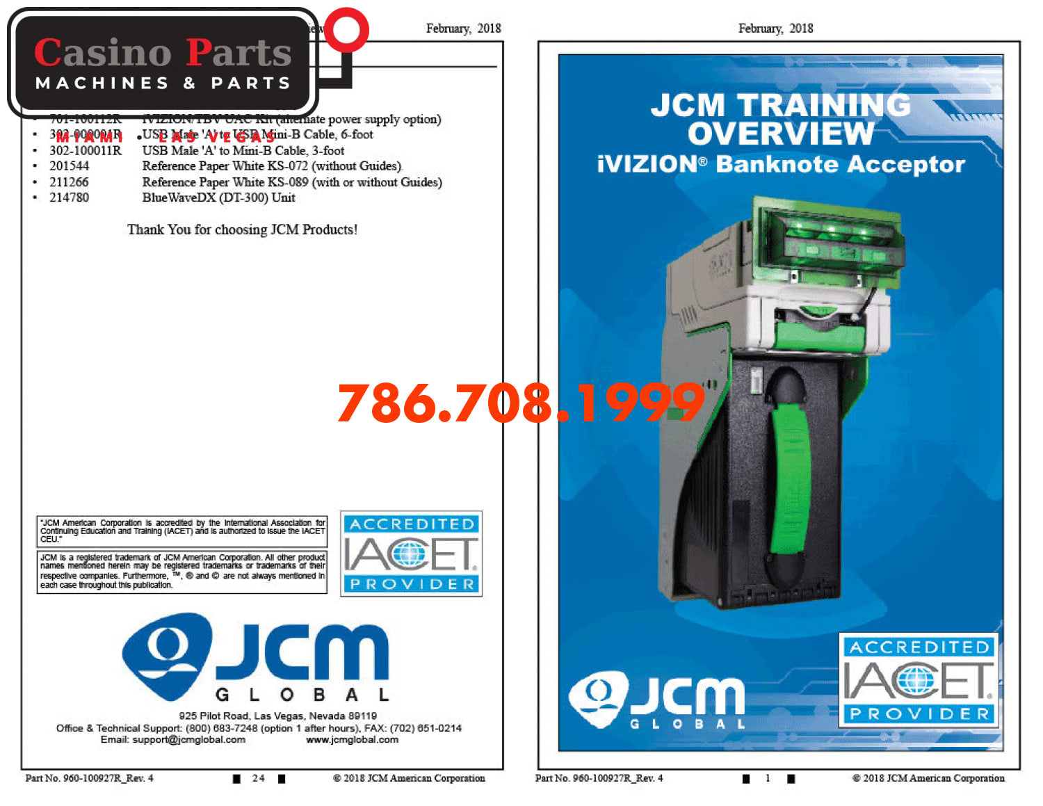 JCM Training Overview iVIZION Banknote Acceptor Manuals (Digital Download)