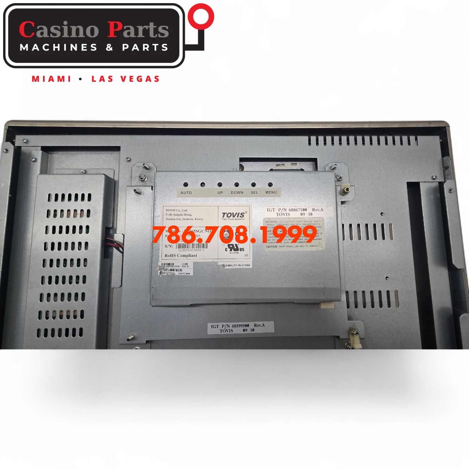 Used IGT G23 Top Monitor with carriage. Monitors