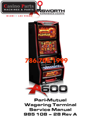 Ainsworth A600 Pari-Mutuel Wagering Terminal Service Manual