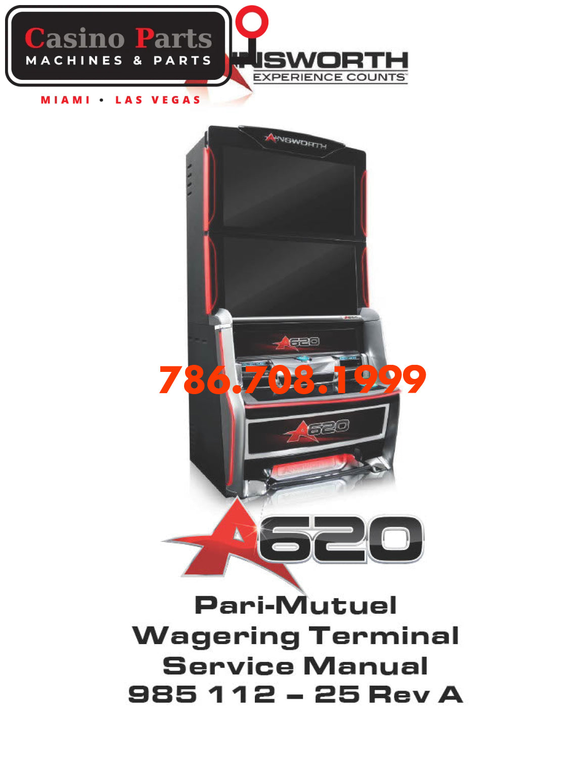 Ainsworth A620 Pari-Mutuel Wagering Terminal Service Manual Manuals (Digital Download)