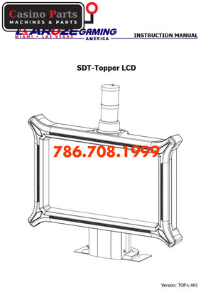 Aruze Gaming SDT LCD Topper Instruction Manual