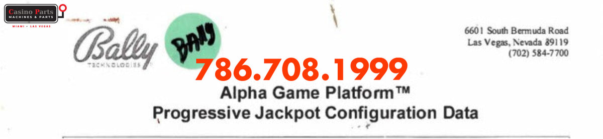 Bally Alpha Game Platform Progressive Jackpot Configuration Data Manuals (Digital Download)