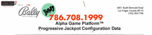 Bally Alpha Game Platform Progressive Jackpot Configuration Data