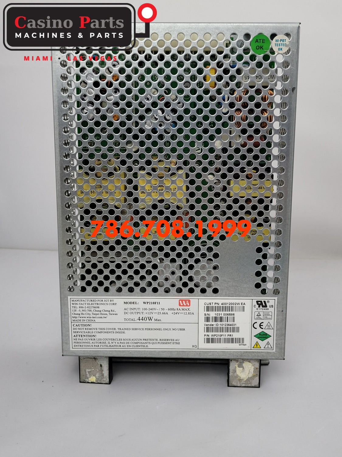 Igt Avp 440W Power Supply P/n Wp210F11 Supplies