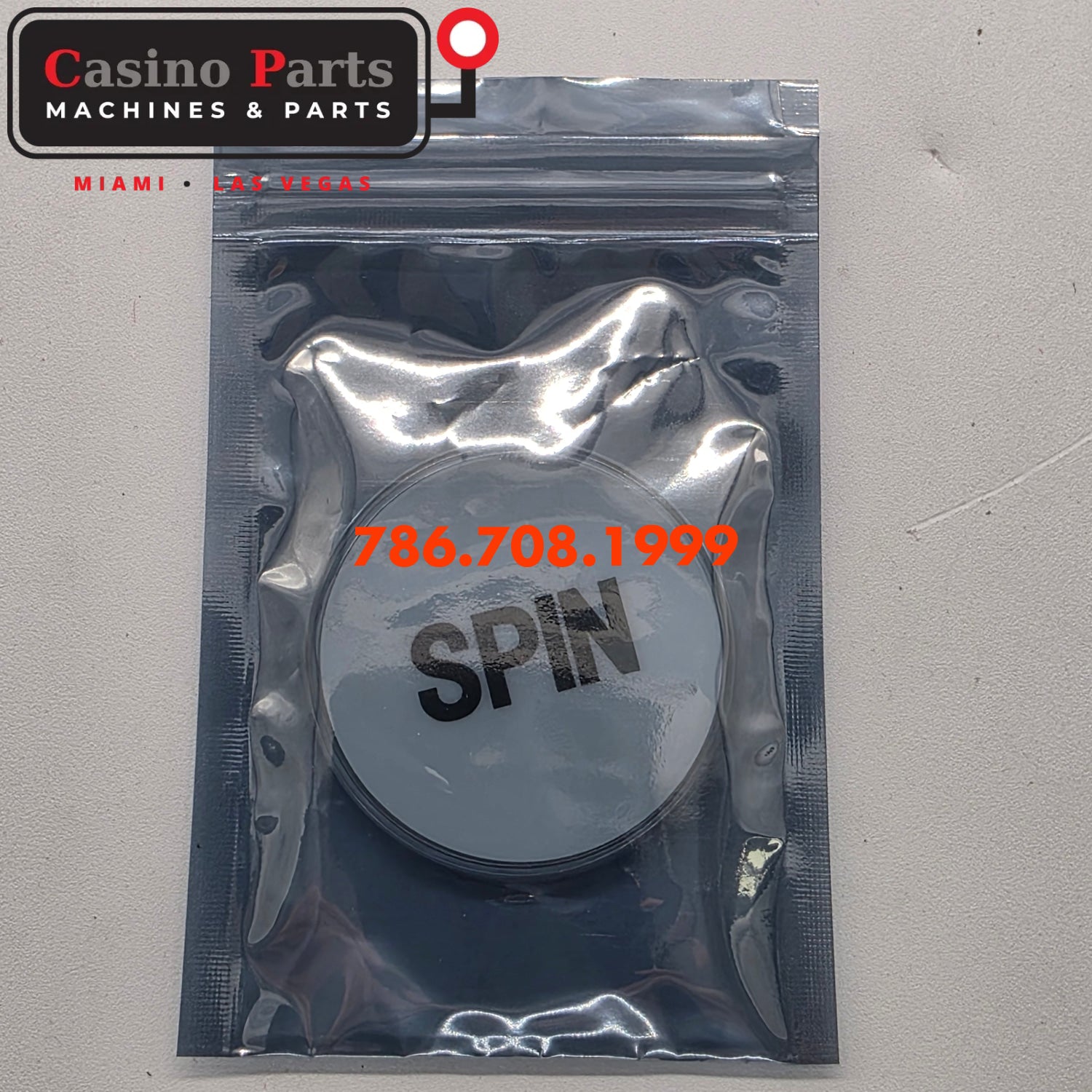 IGT Crystal Button Cap with SPIN text + Transparent cap Button