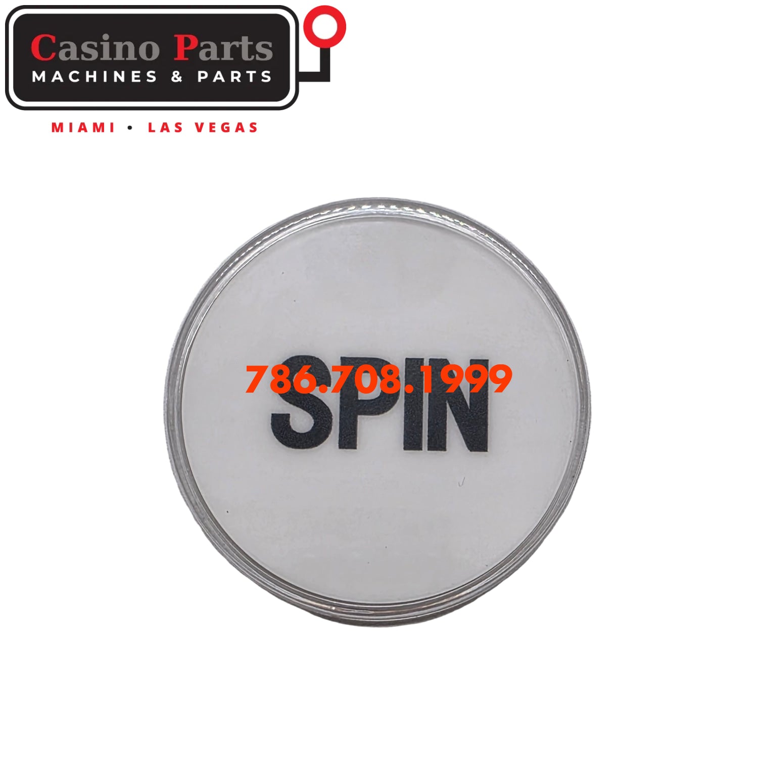 IGT Crystal Button Cap with SPIN text + Transparent cap Button