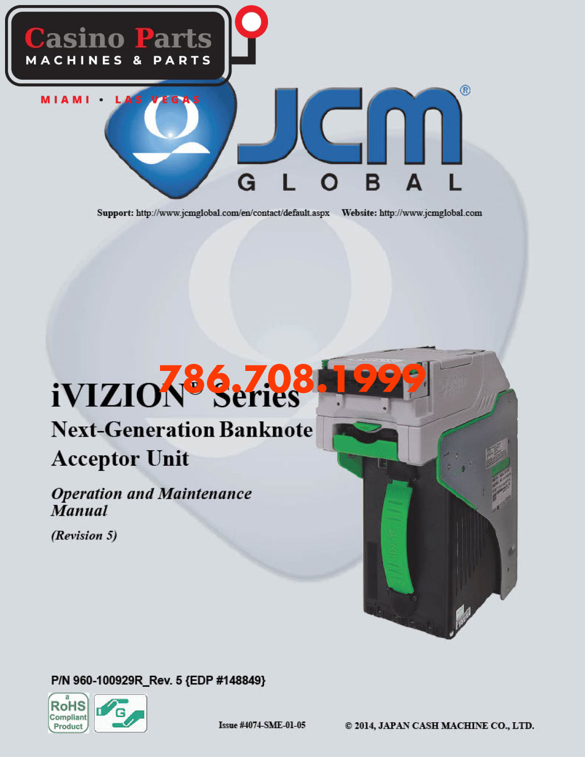 IVIZION Series Banknote Acceptor Unit Operation and Maintenance Manual Manuals (Digital Download)