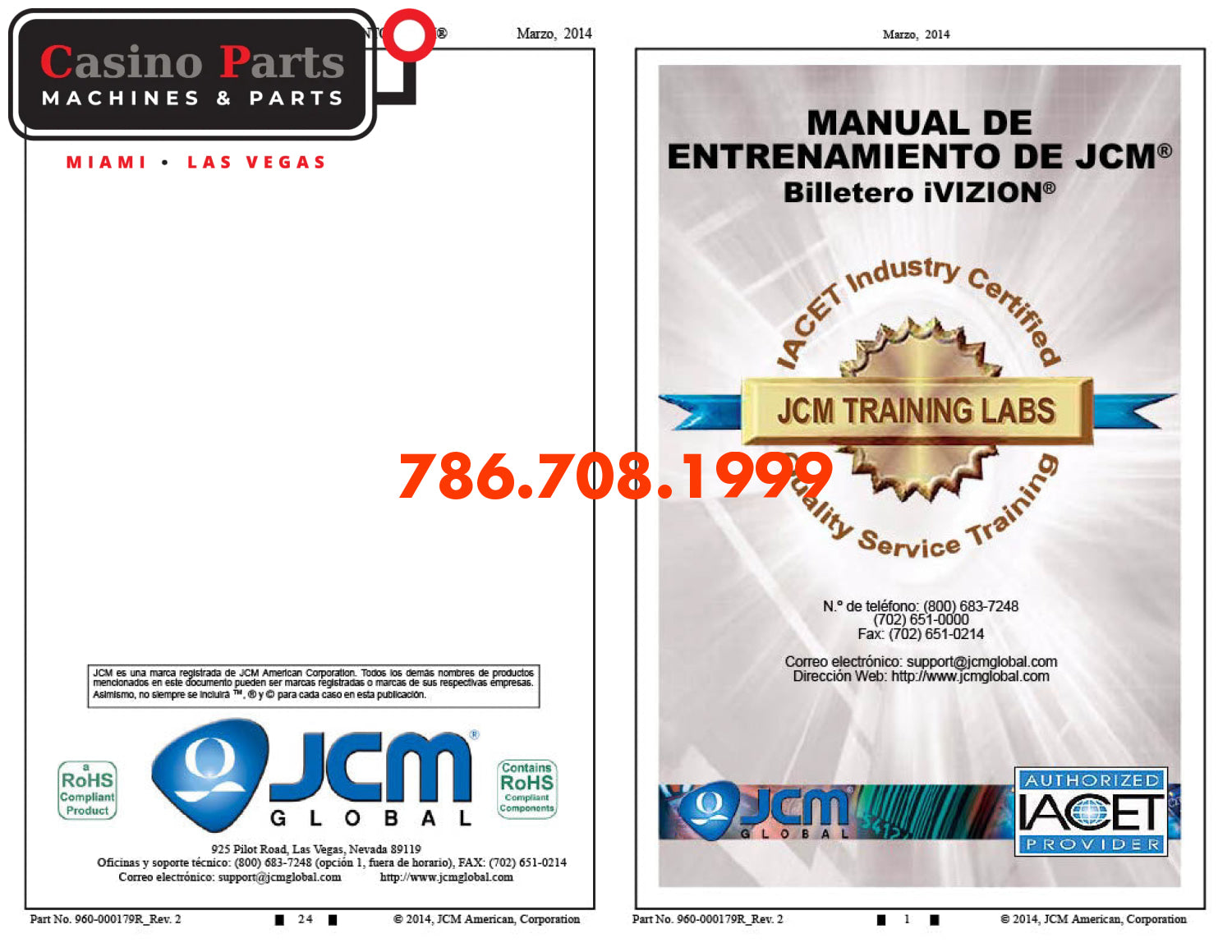 JCM IVIZION-Training Overview Spanish Manuals (Digital Download)