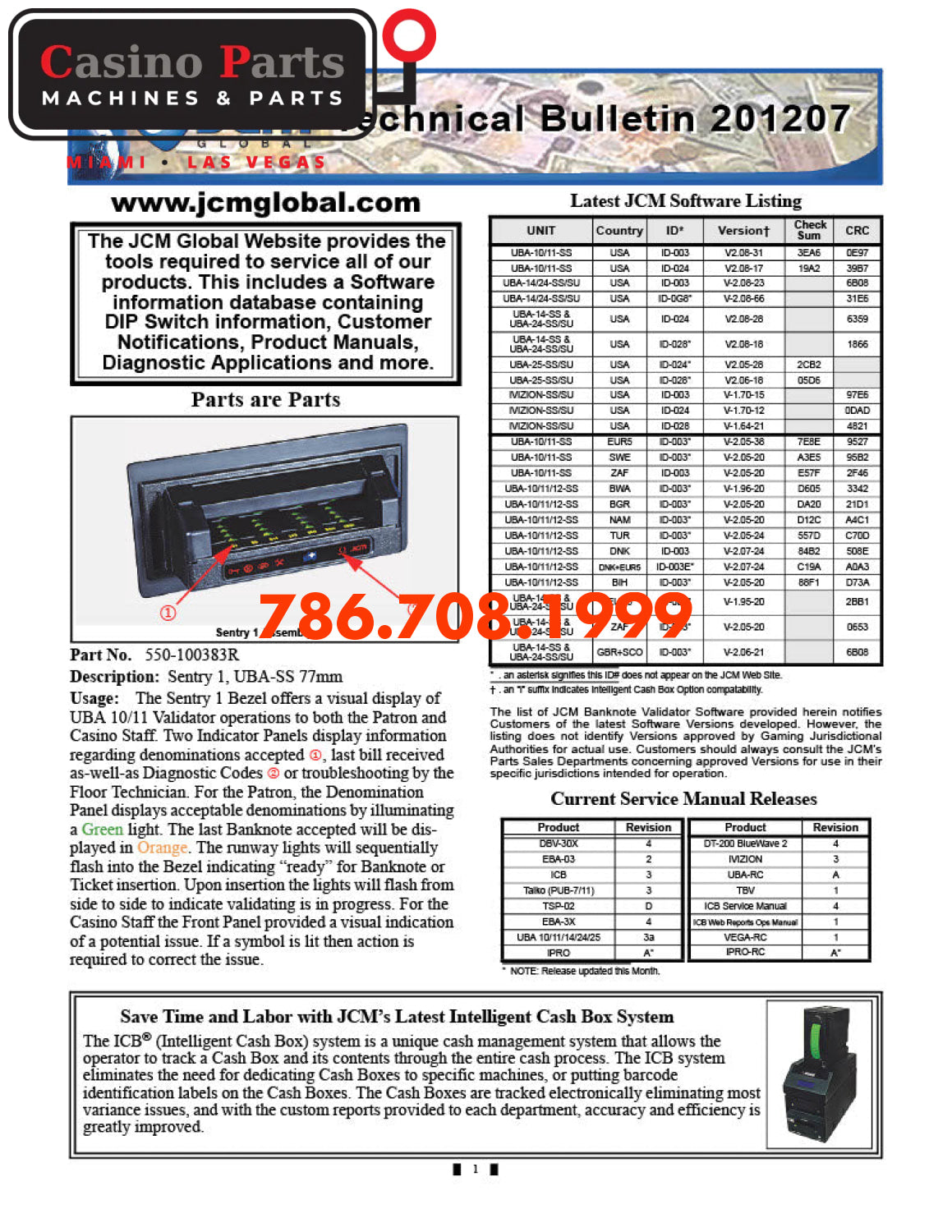 JCM Technical Bolletin 201 207-DIP Switch-Function-Definitions Manuals (Digital Download)