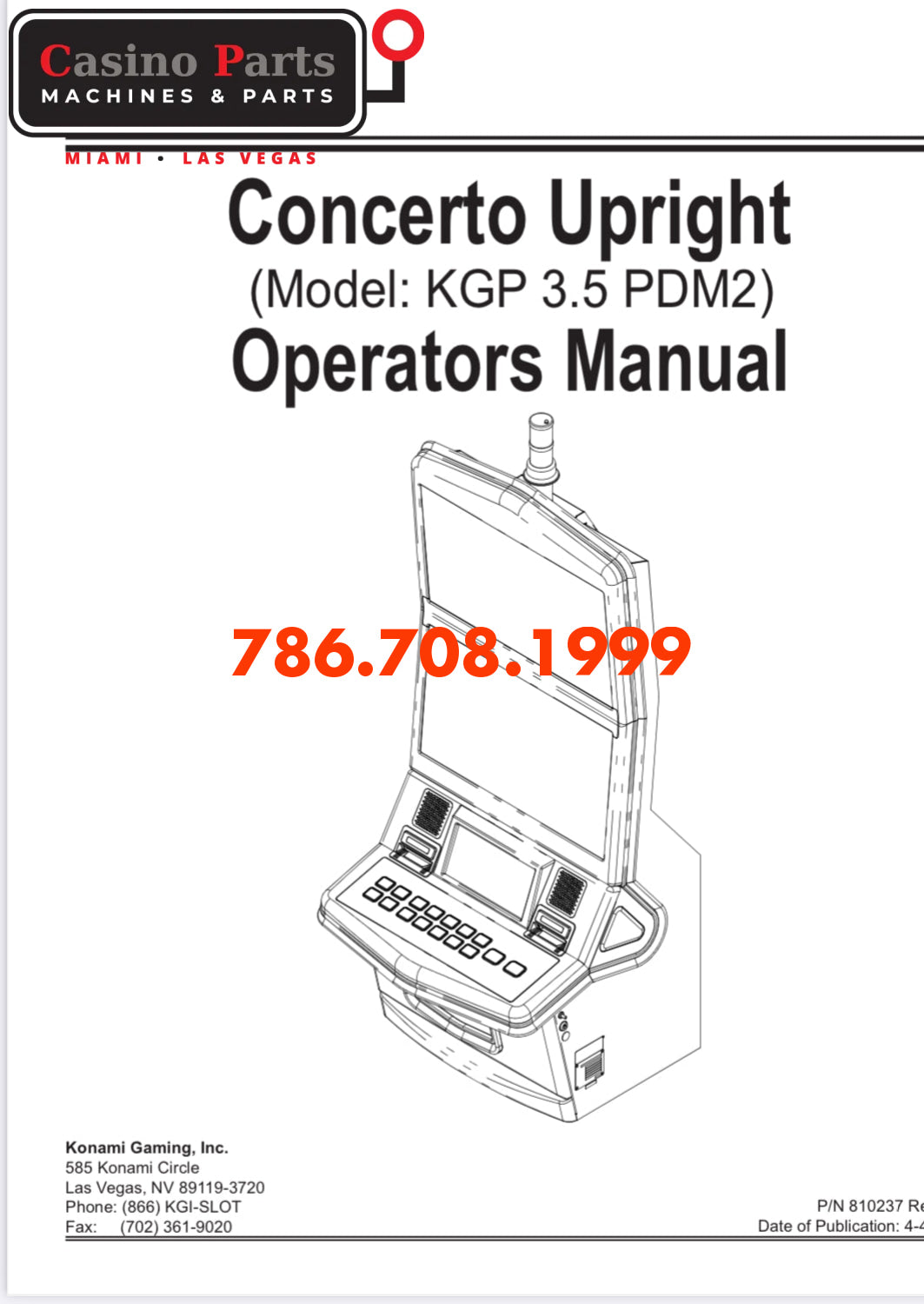 Konami Concerto Upright KGP 3.5 Manuals (Digital Download)