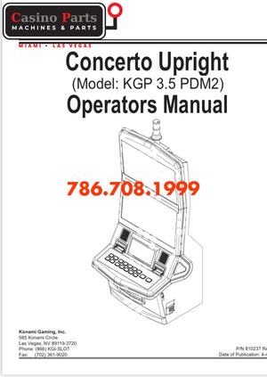 Konami Concerto Upright KGP 3.5 Manual