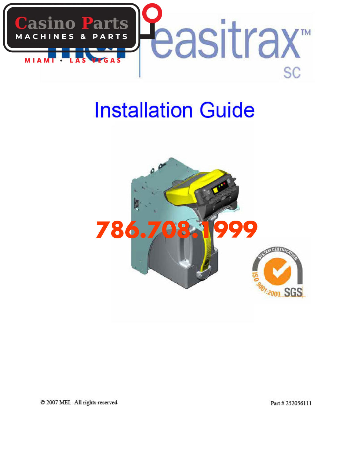 Mei easitrax SC instalation Guide Manuals (Digital Download)