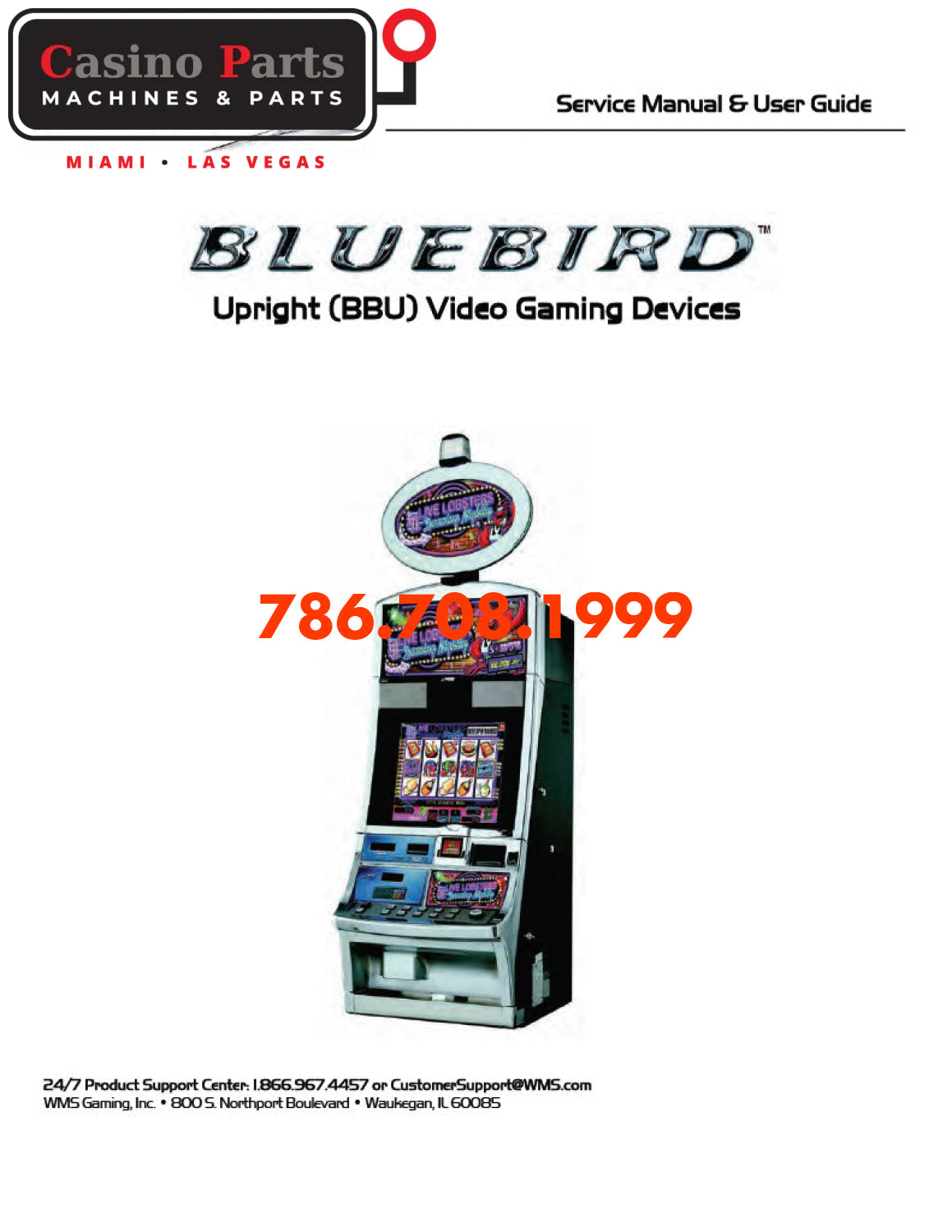 Wms bluebird Upright Service Manual Manuals (Digital Download)