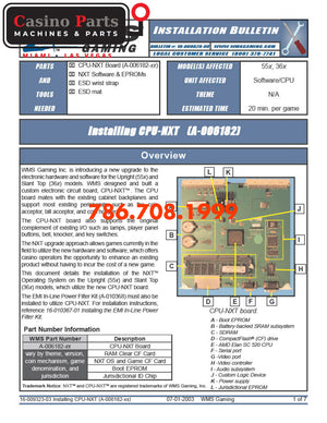 WMS Gaming Installing CPU NXT